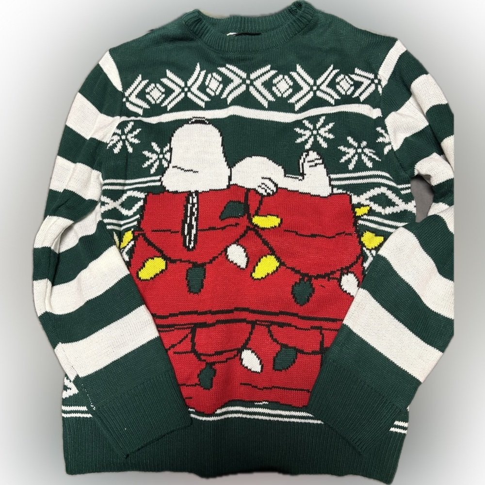 Green and Red Festive Men Sweater